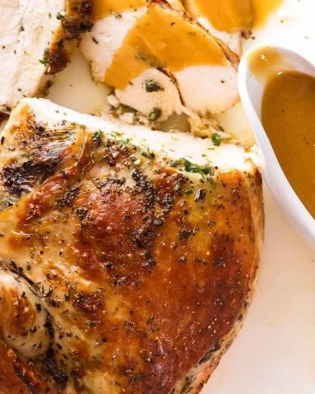Crockpot Garlic Herb Butter Turkey