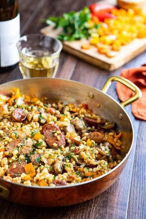 Crockpot Sausage and Barley Risotto