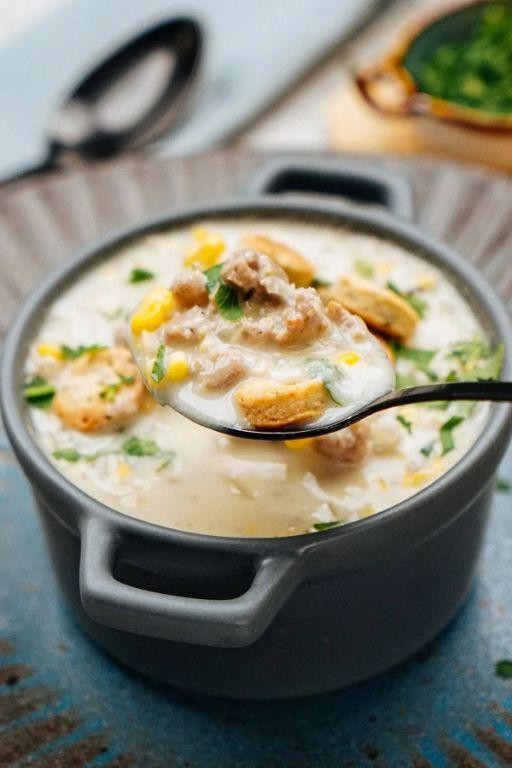 Crockpot Sausage and Corn Chowder