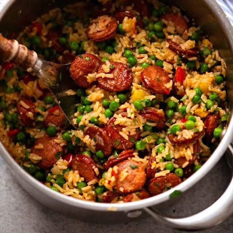 Crockpot Sausage and Rice Pilaf