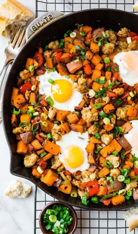 Crockpot Sausage and Sweet Potato Hash