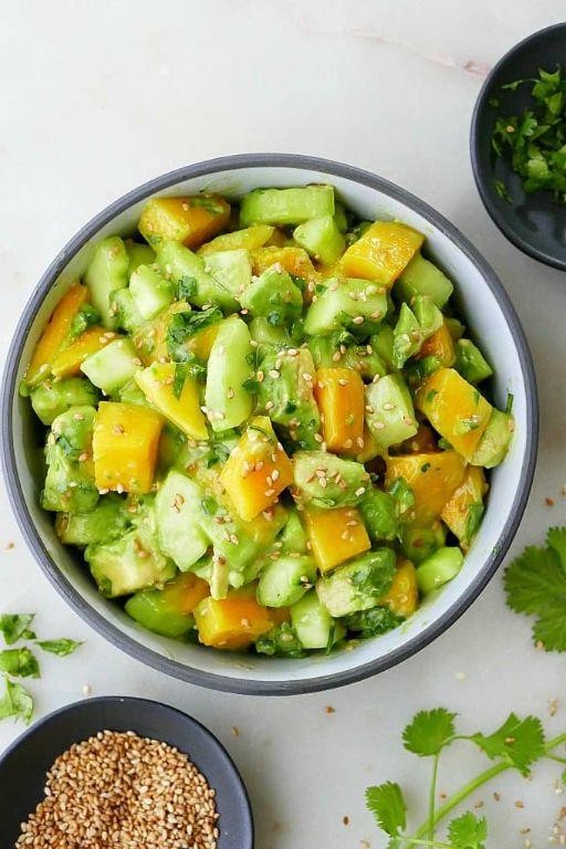 Cucumber Mango Salad with Lime Dressing