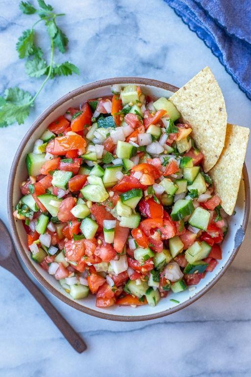 Cucumber and Canned Tomato Salsa