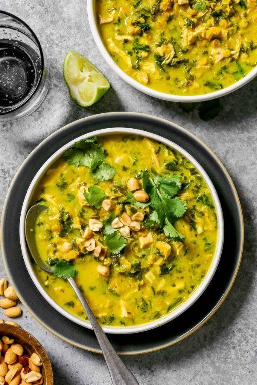 Curried Ground Chicken and Lentil Soup
