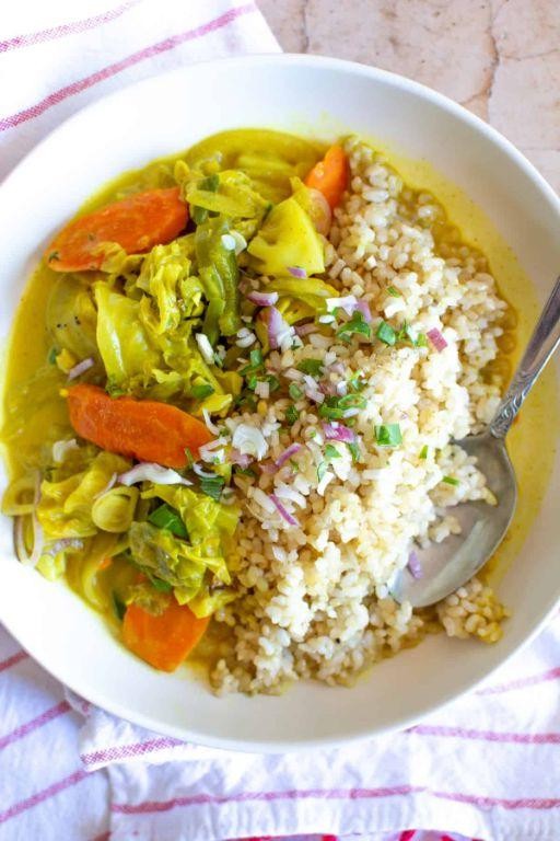 Curried Jamaican Cabbage with Chickpeas