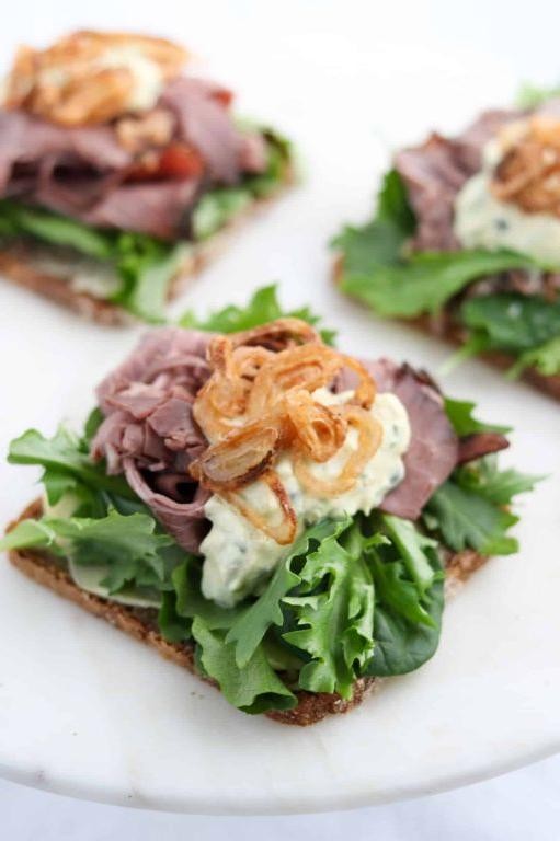 Danish Open-Faced Sandwich with Roast Beef