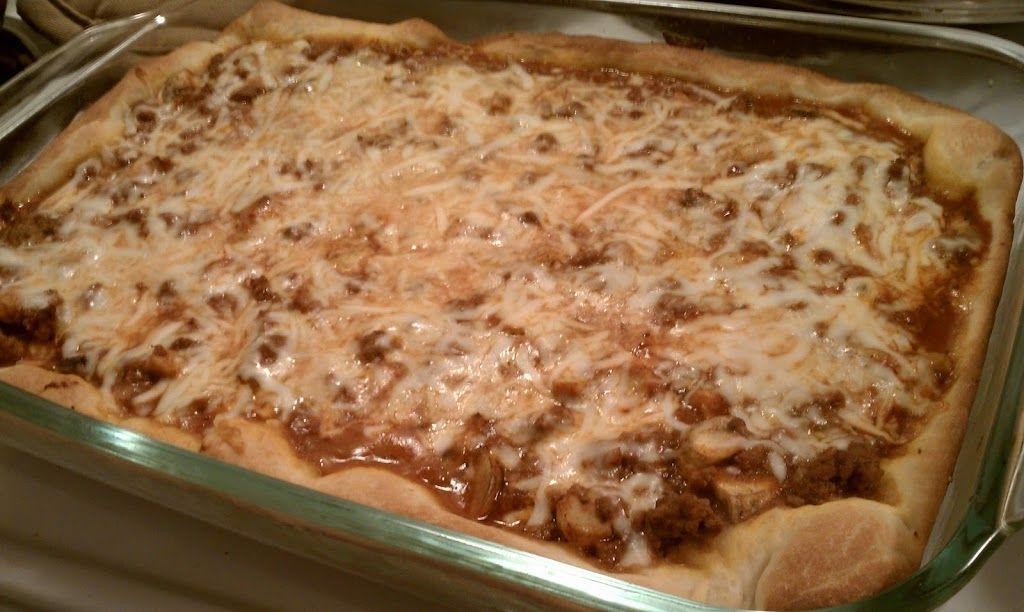 Deep Dish Pizza Casserole with Thick Crust