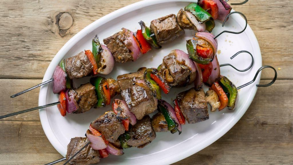 Deer Tenderloin Kebabs with Peppers and Onions