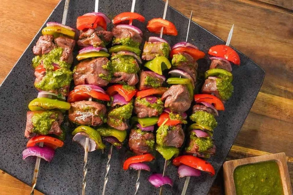 Deer Tenderloin Skewers with Chimichurri