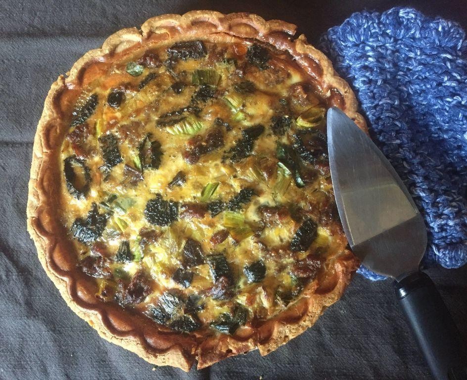 Dried Morel Mushroom and Leek Quiche
