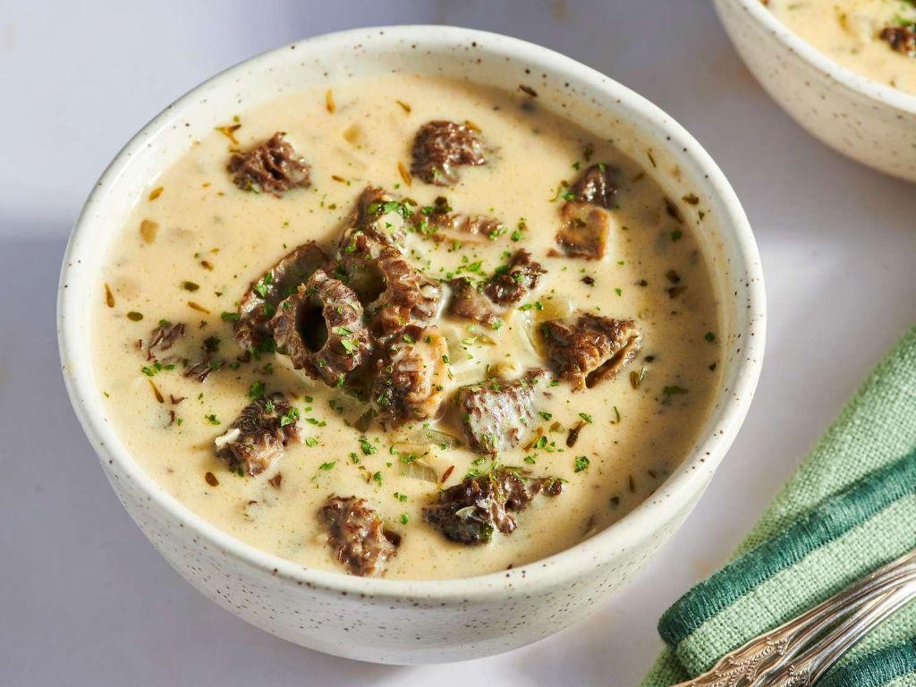 Dried Morel Mushroom and Thyme Soup