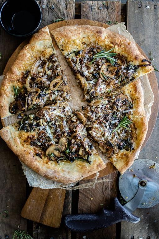 Dried Porcini Mushroom and Caramelized Onion Pizza