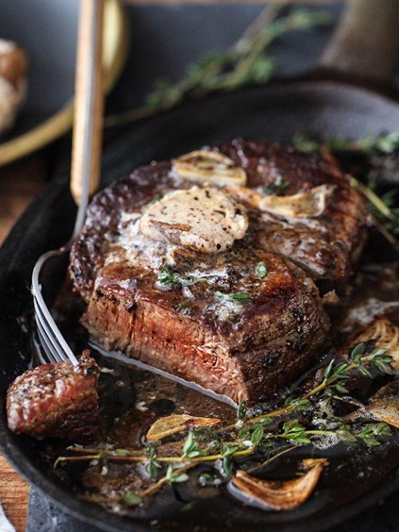 Dried Porcini Mushroom and Garlic Butter Steak