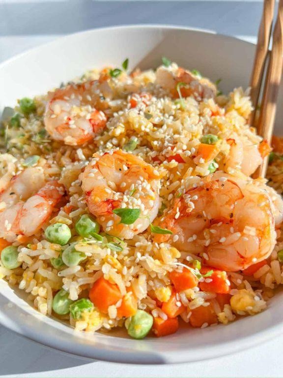 Durian Fried Rice with Shrimp and Herbs