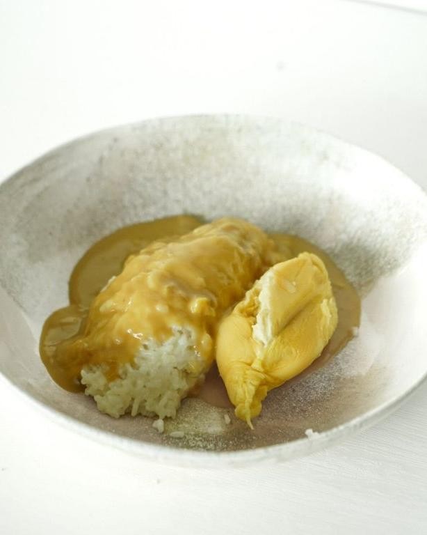 Durian Sticky Rice with Coconut Milk