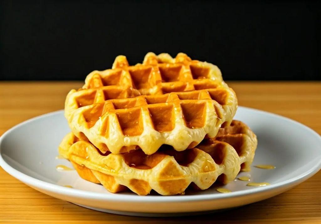 Durian Waffles with Maple Syrup