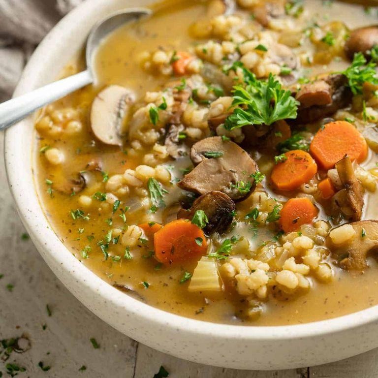 Dutch oven mushroom and barley stew