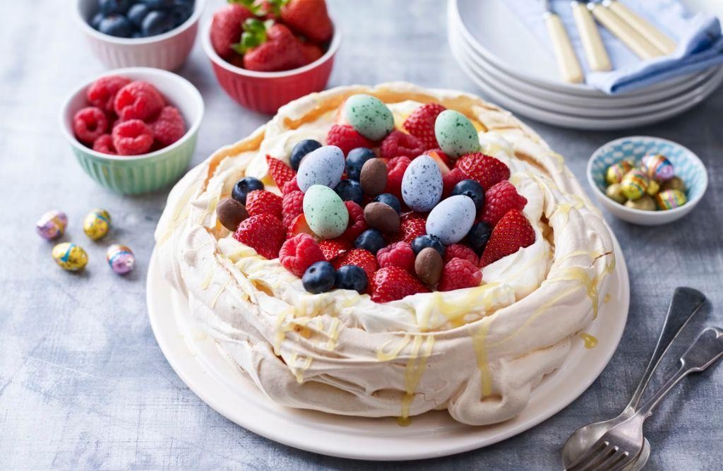 Easter Pavlova with Fresh Berries
