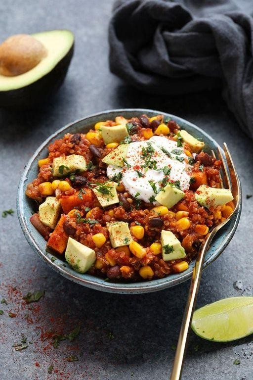 Easy Crockpot Sweet Potato and Quinoa Pilaf