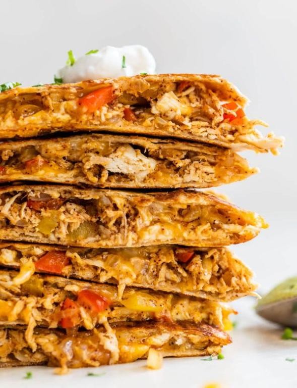 Easy Mexican Shredded Chicken Quesadillas