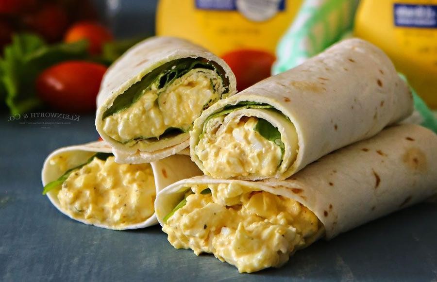 Egg Salad and Spinach Cold Wrap