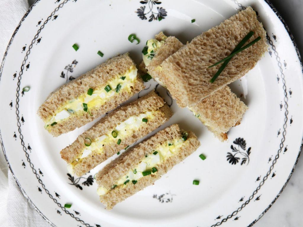 Egg Salad with Chives Tea Sandwiches