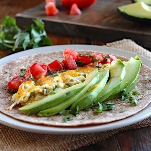 Egg White Breakfast Burrito with Avocado and Salsa