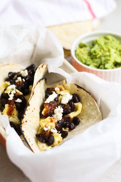 Egg White Breakfast Tacos with Black Beans