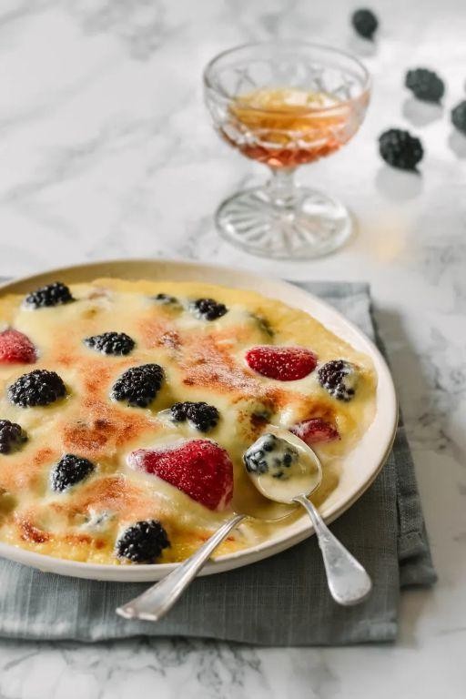 Egg Yolk Sabayon with Berries