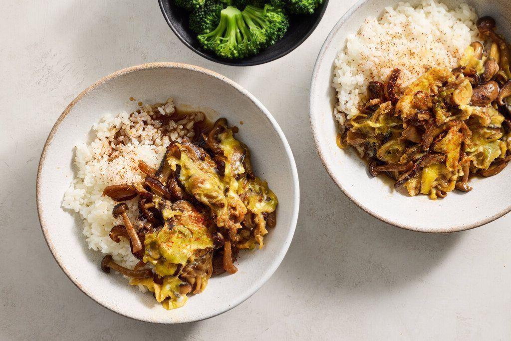 Egg and Mushroom Donburi