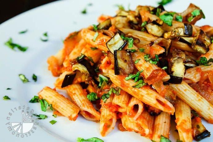 Eggplant and Tomato Pasta (Gluten-Free)