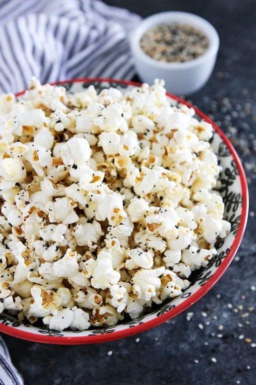 Everything Bagel Air Popped Popcorn
