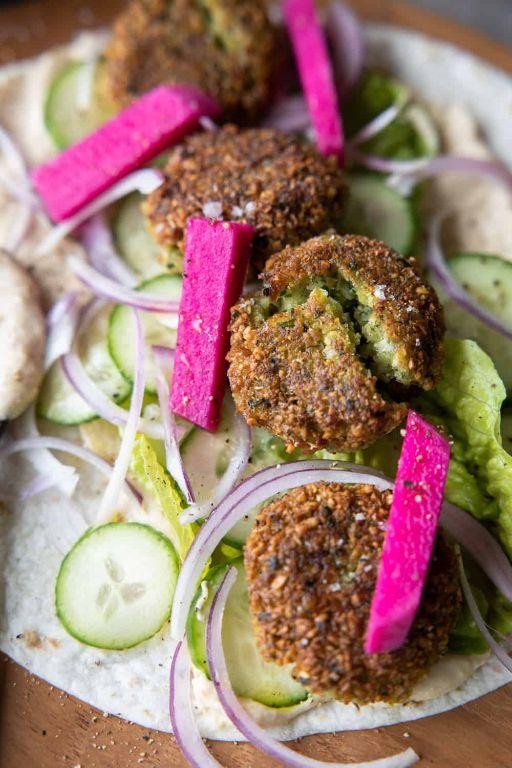 Falafel and Pickled Veggie Wrap