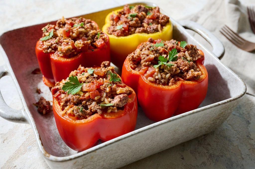 Flavorful AIP Ground Beef Stuffed Bell Peppers