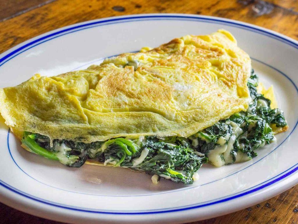 Fluffy Spinach and Cheese Omelette