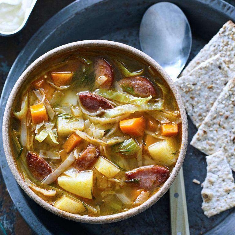 Fresh Polish Sausage and Cabbage Soup