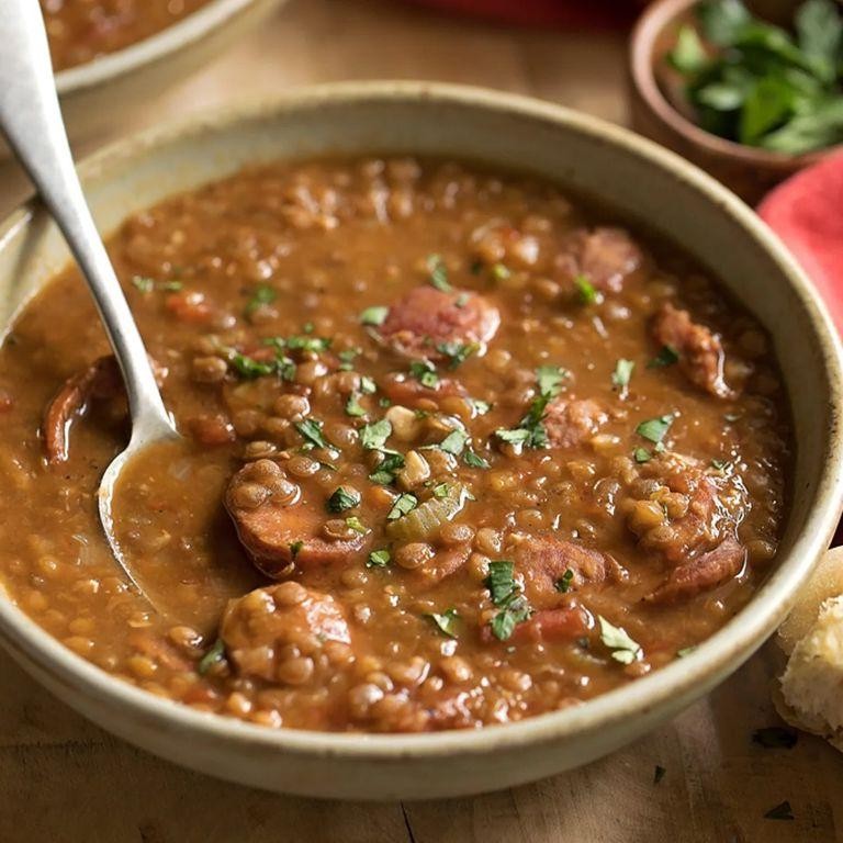 Fresh Polish Sausage and Lentil Stew