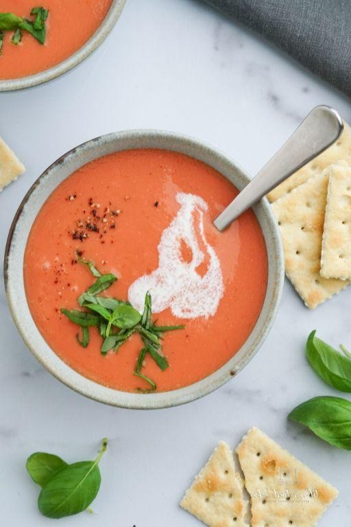 Fresh Tomato and Basil Vita Mix Soup