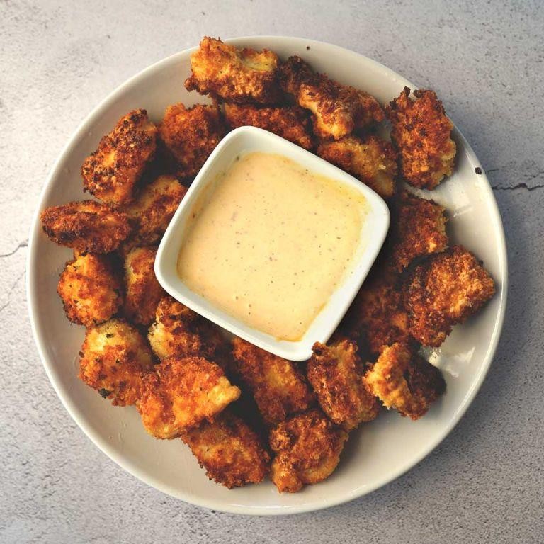 Fried Red Snapper Nuggets with Honey Mustard Dip