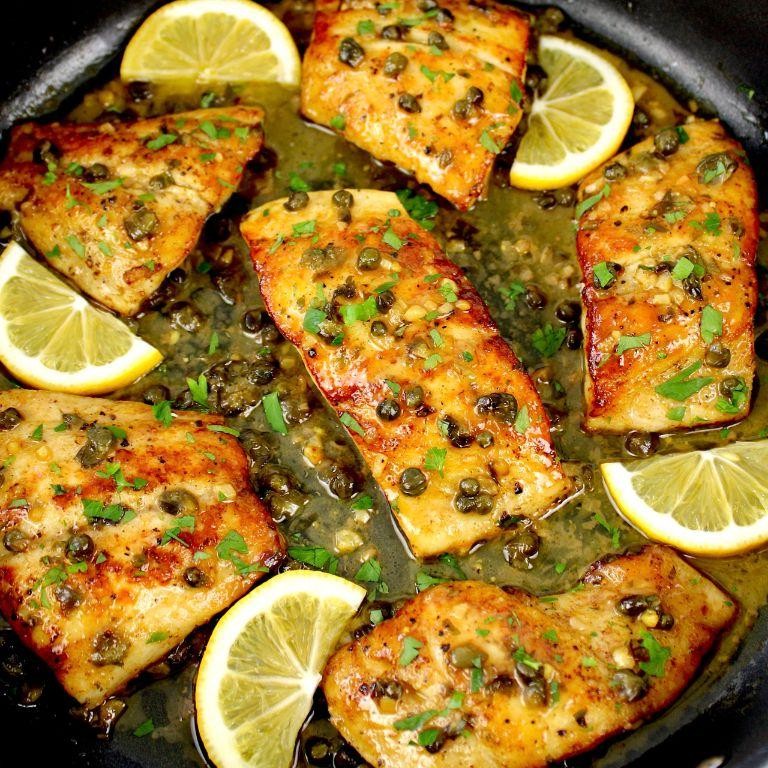 Fried Red Snapper with Lemon Caper Sauce