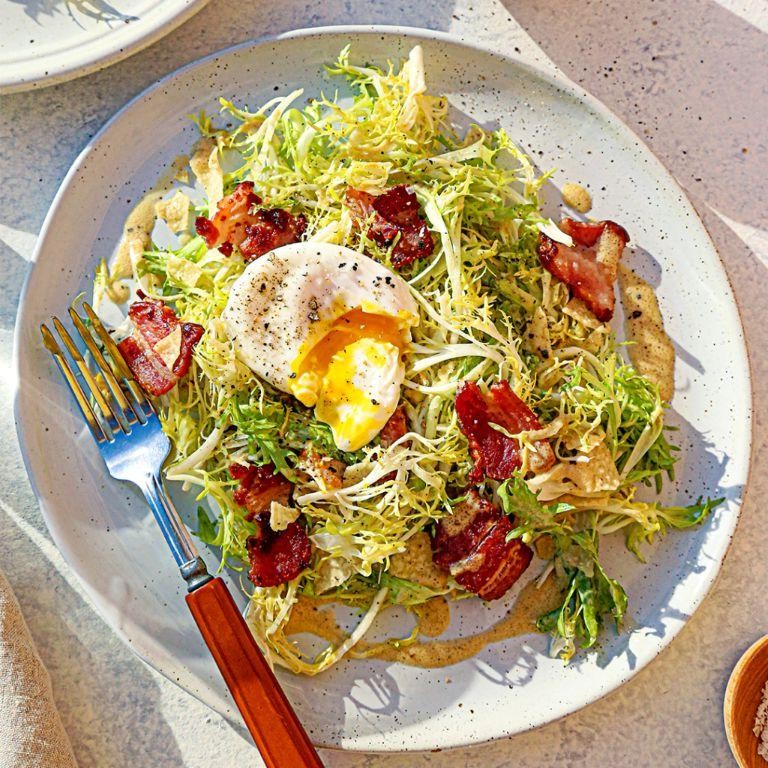 Frisée Salad with Lardons and Mustard Dressing