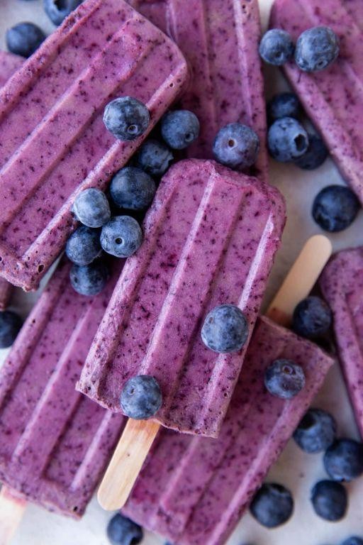 Frozen Blueberry Popsicles