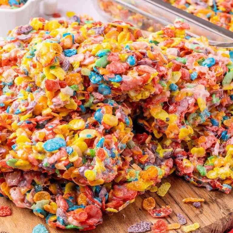 Fruity Pebbles Rice Crispy Waffles