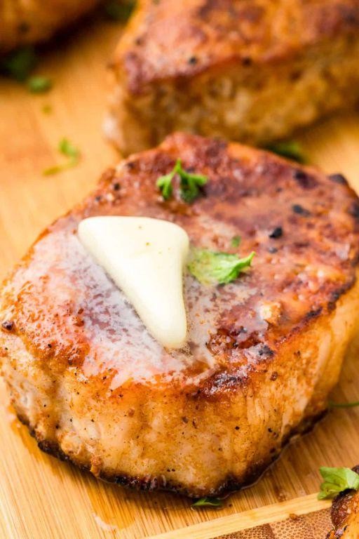 Garlic Butter Blackstone Pork Chops