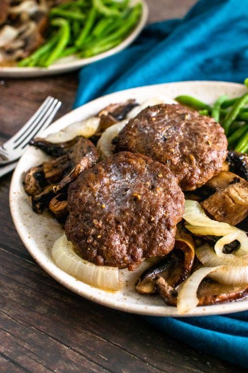 Garlic Butter Hamburger Steak with Pan-Seared Vegetables