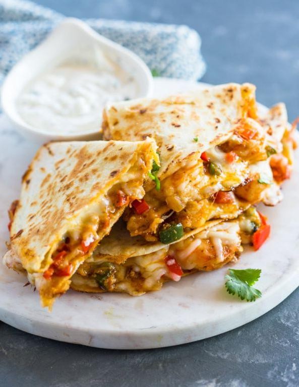 Garlic Butter Shrimp Quesadilla