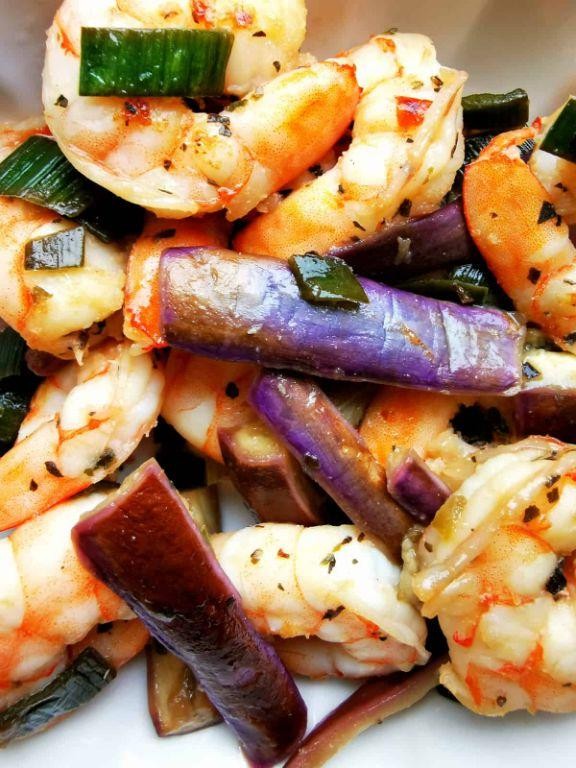Garlic Butter Shrimp and Eggplant Stir-Fry