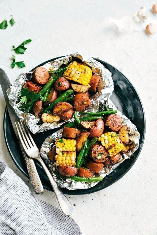 Garlic Butter Smoked Sausage with Green Beans
