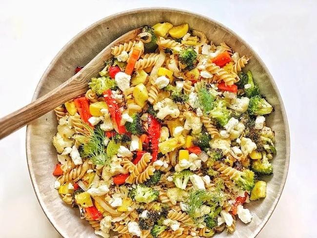 Garlic Herb Italian Pasta Salad with Grilled Vegetables