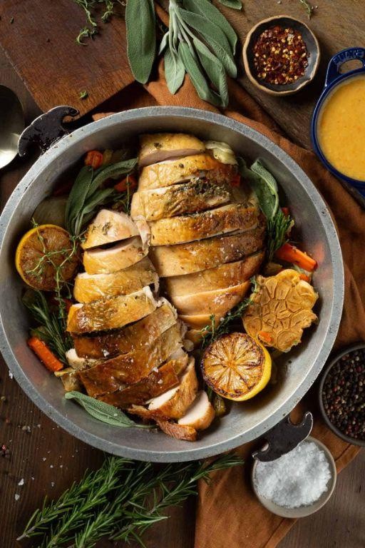 Garlic and Herb Butterball Turkey Breast with Roasted Vegetables